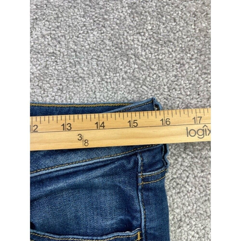 American Eagle Jegging Women’s 12 Blue Skinny Mid-Rise Dark Wash Distressed - Picture 10 of 14